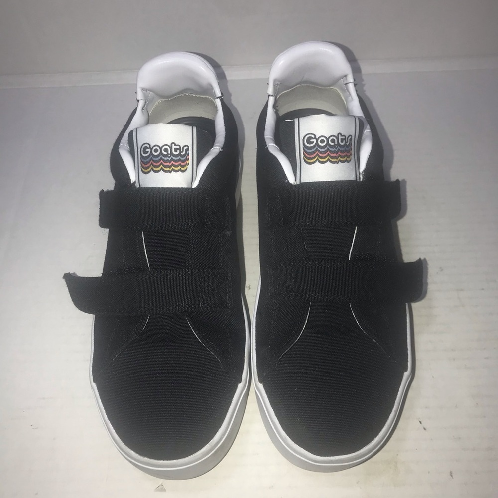 Goats Black Canvas The 305 W 2-Strap Hook & Loop Platform Sneakers Sz 8.5